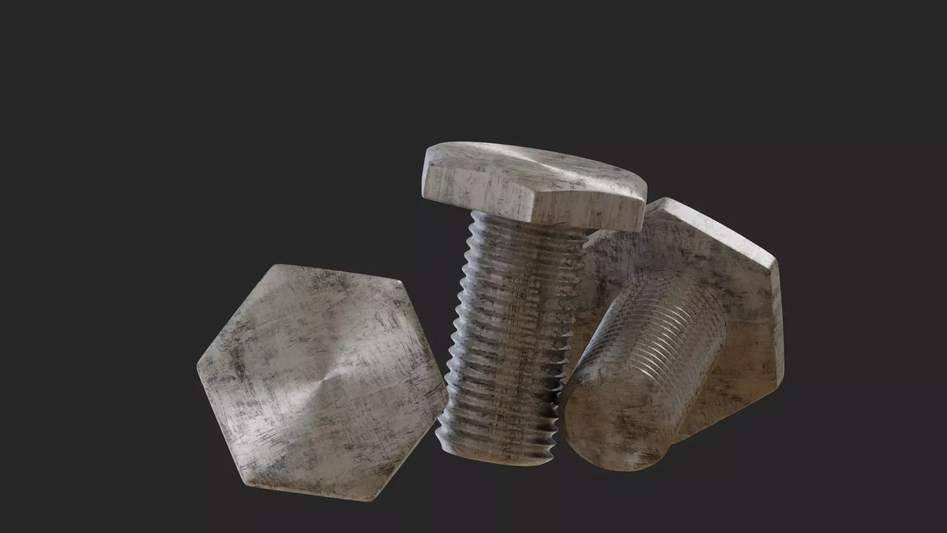 Hexagonal screw 3D model_0