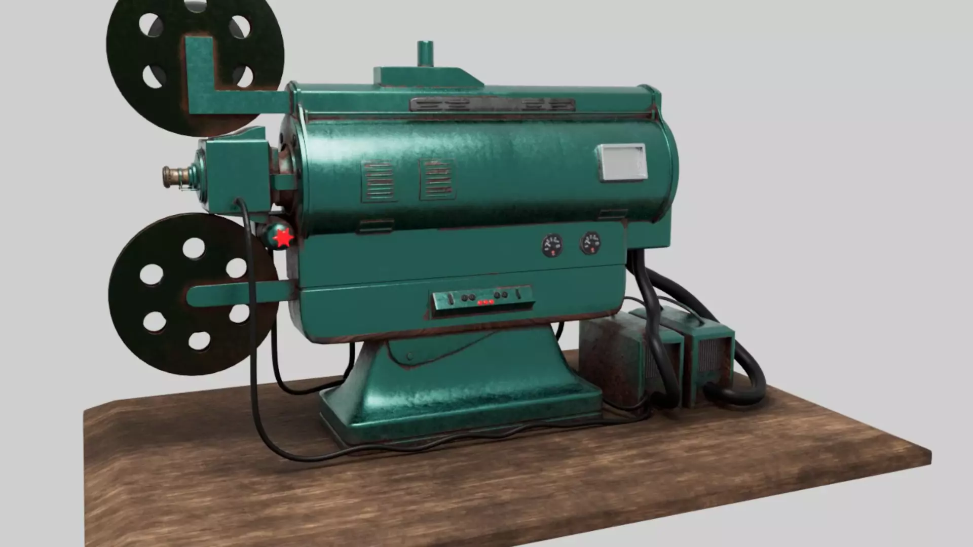 Old Projector Low-poly 3D model_0