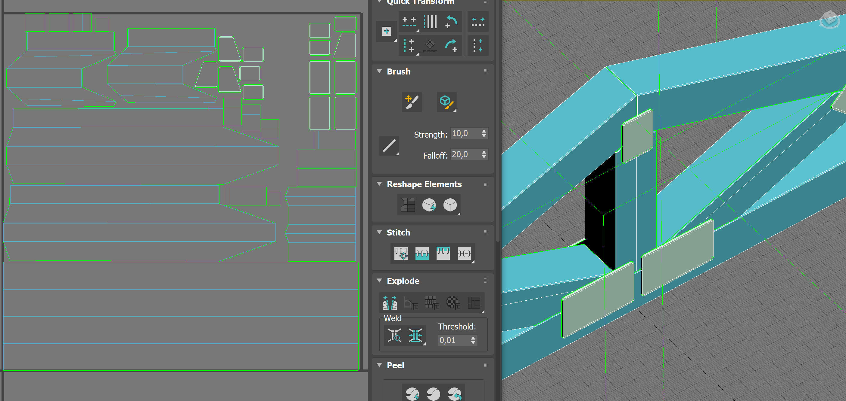 Wooden Truss Queen Post PBR Low-poly 3D model_8