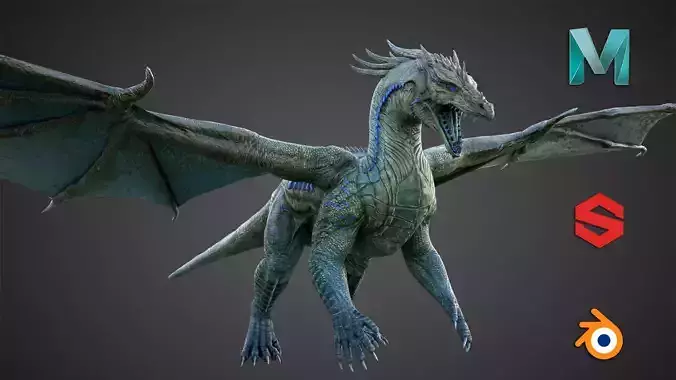 Citrine Dragon Low Ploy Low-poly 3D model