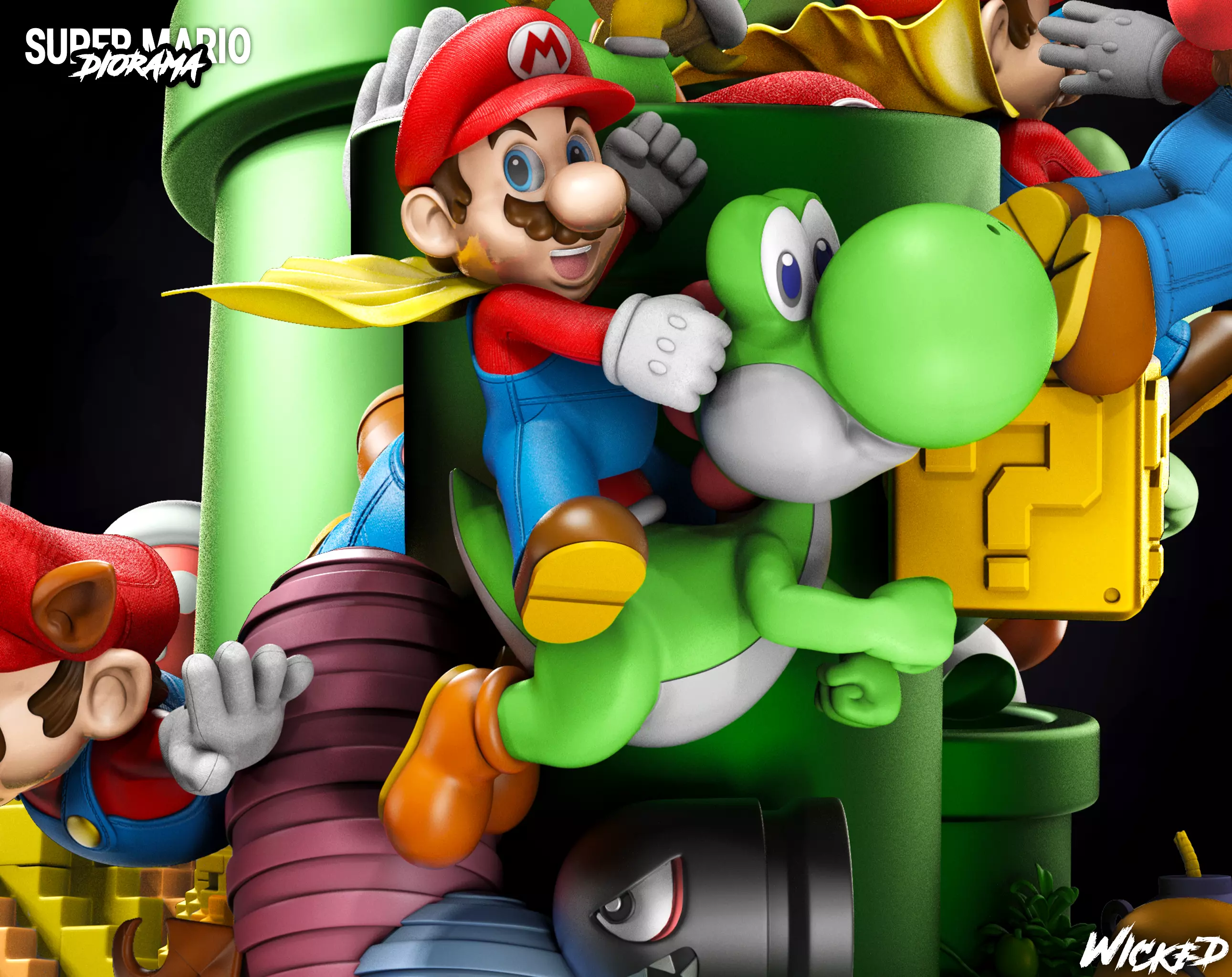 Wicked Video Game Only Super Mario World Sculpture 3D print model_0