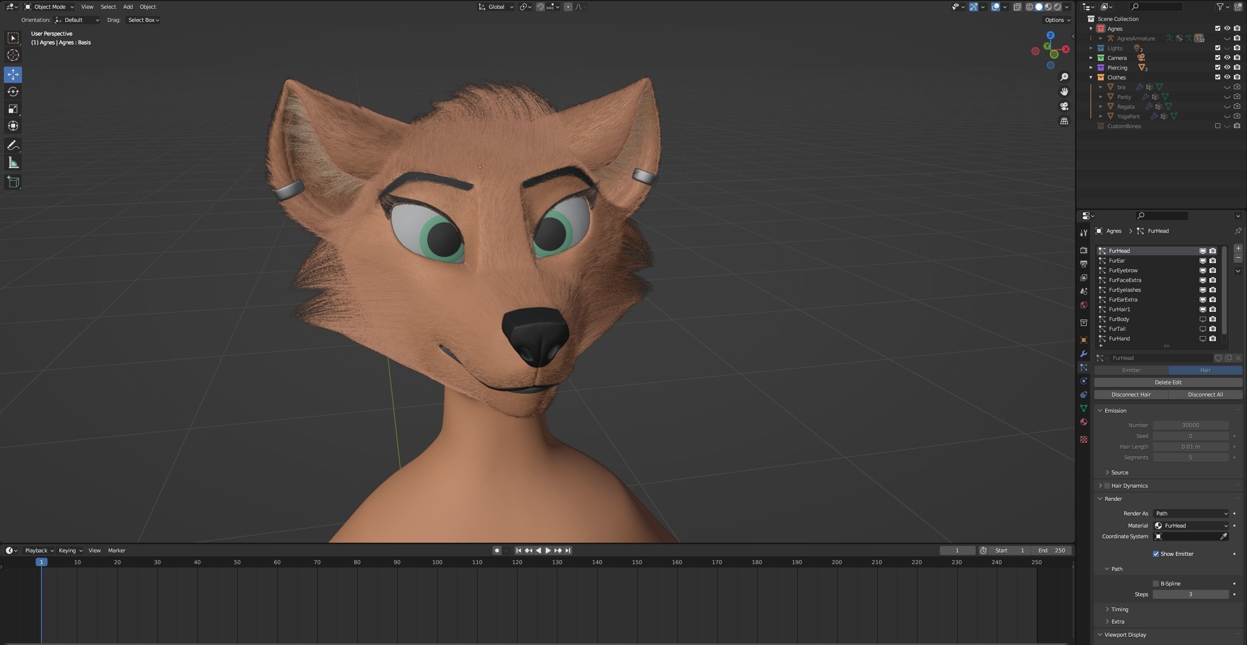 Agnes Anthro Fox 3D model_99