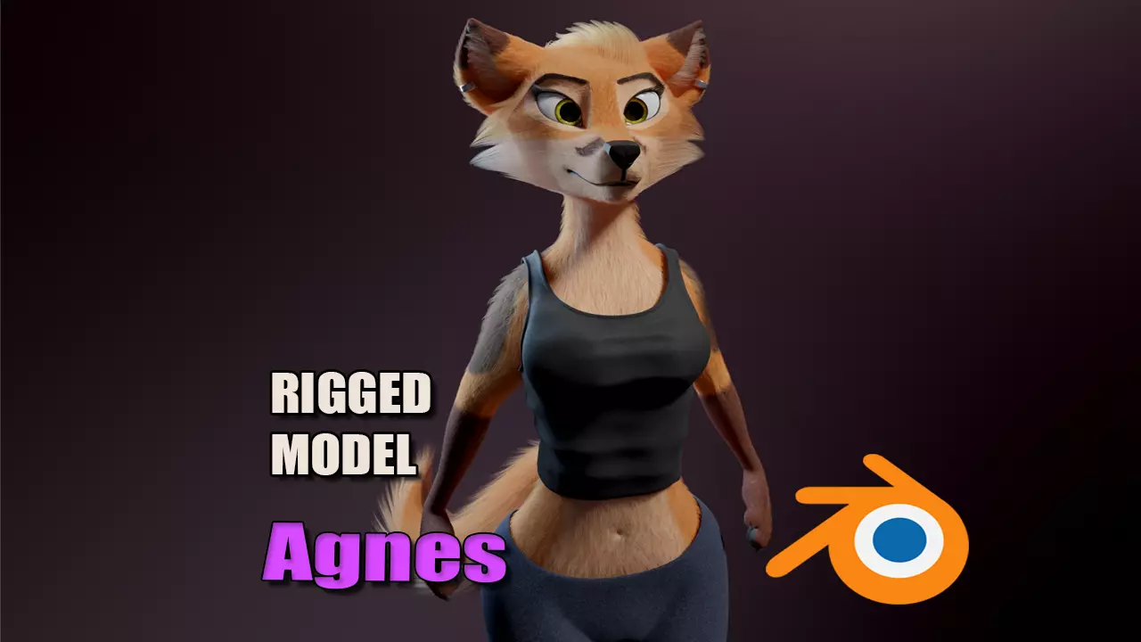 Agnes Anthro Fox 3D model_0