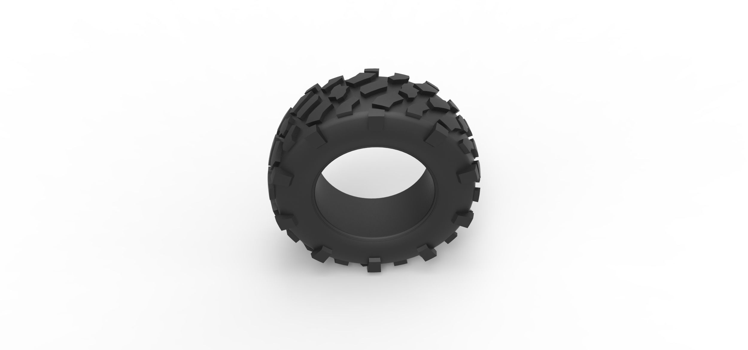 Offroad tire 64 Scale 1 to 25 3D print model_5
