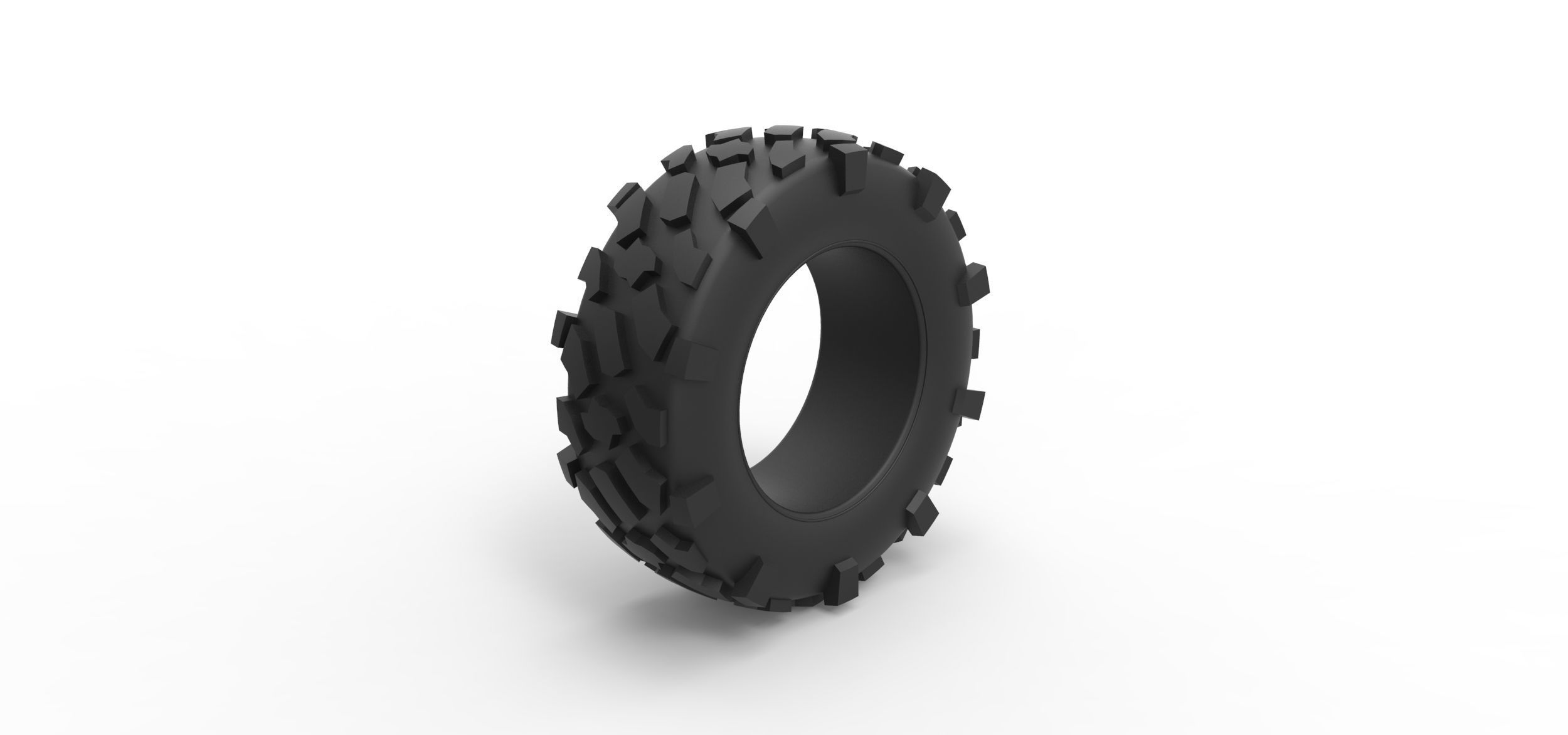 Offroad tire 64 Scale 1 to 25 3D print model_1