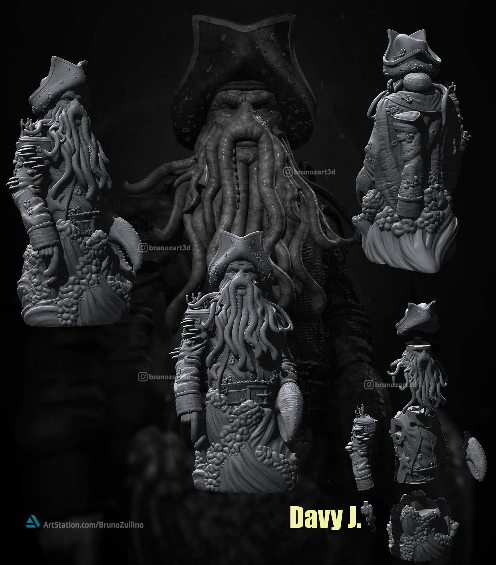 Davy Jones 3D print model_1