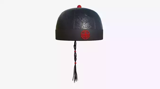 Chinese Traditional Hat A01 Black Red - Character Design Low-poly 3D model Chinese Traditional Hat A01 Black Red - Character Design Low-poly 3D model