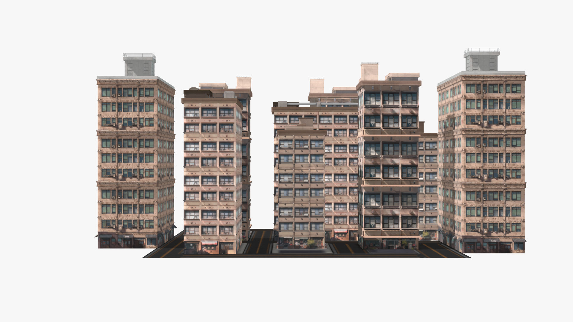 Anime Building Low-poly 3D model_7