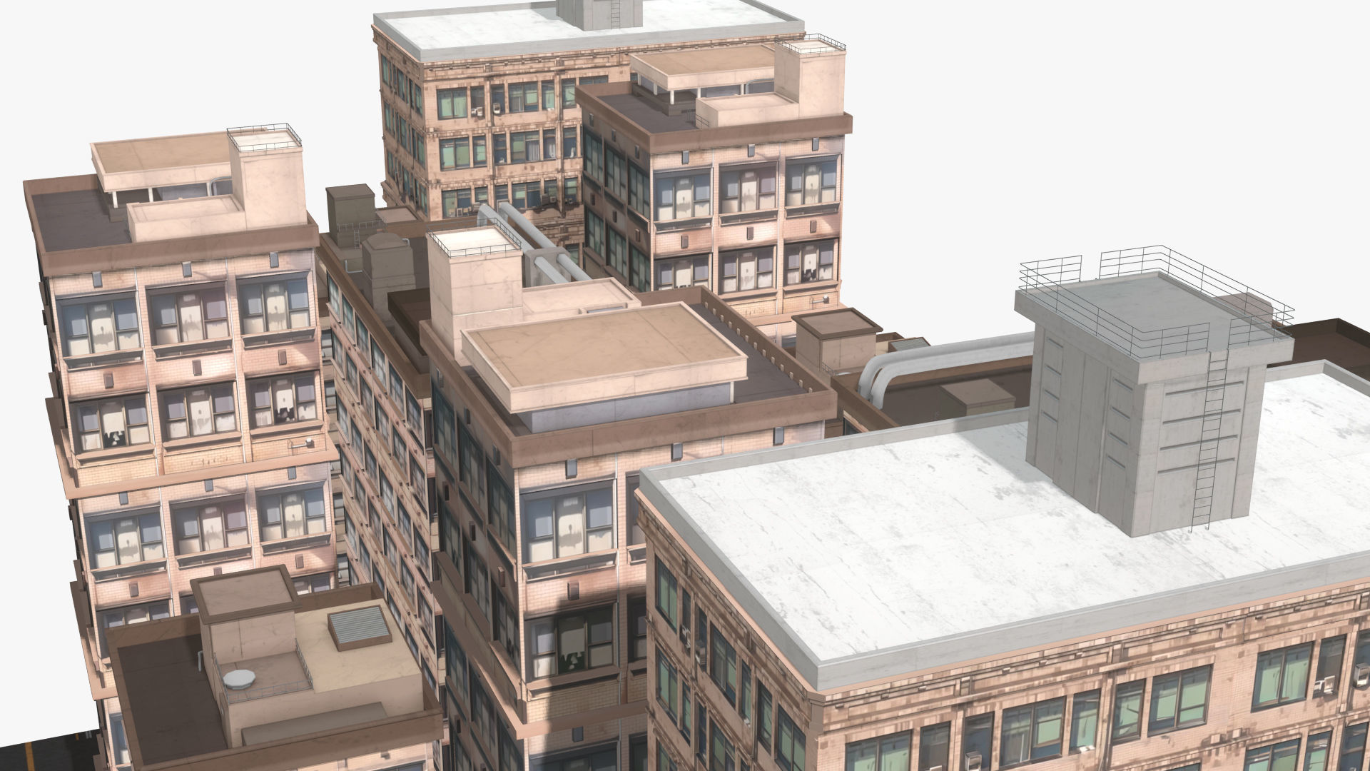 Anime Building Low-poly 3D model_13