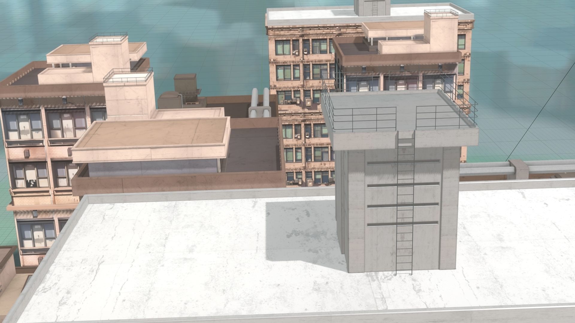 Anime Building Low-poly 3D model_3