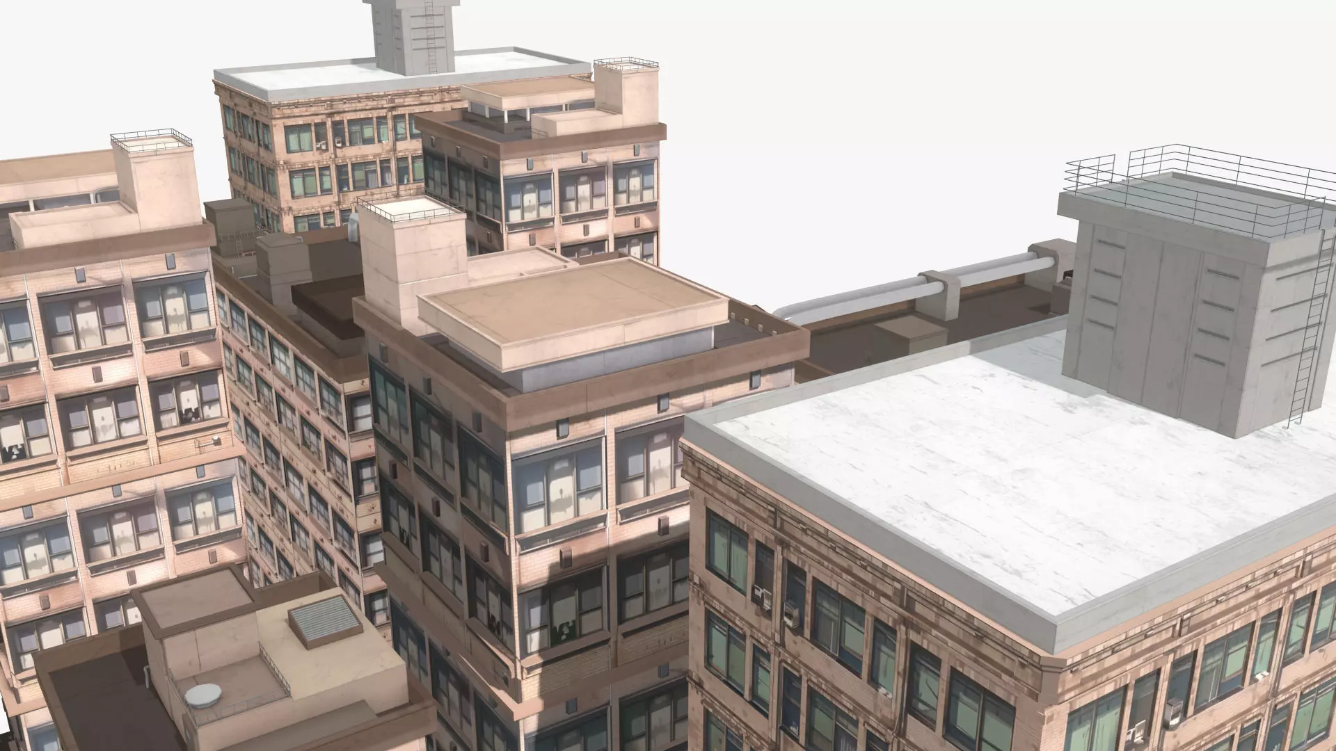 Anime Building Low-poly 3D model_0