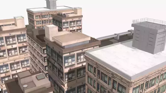 Anime Building Low-poly 3D model