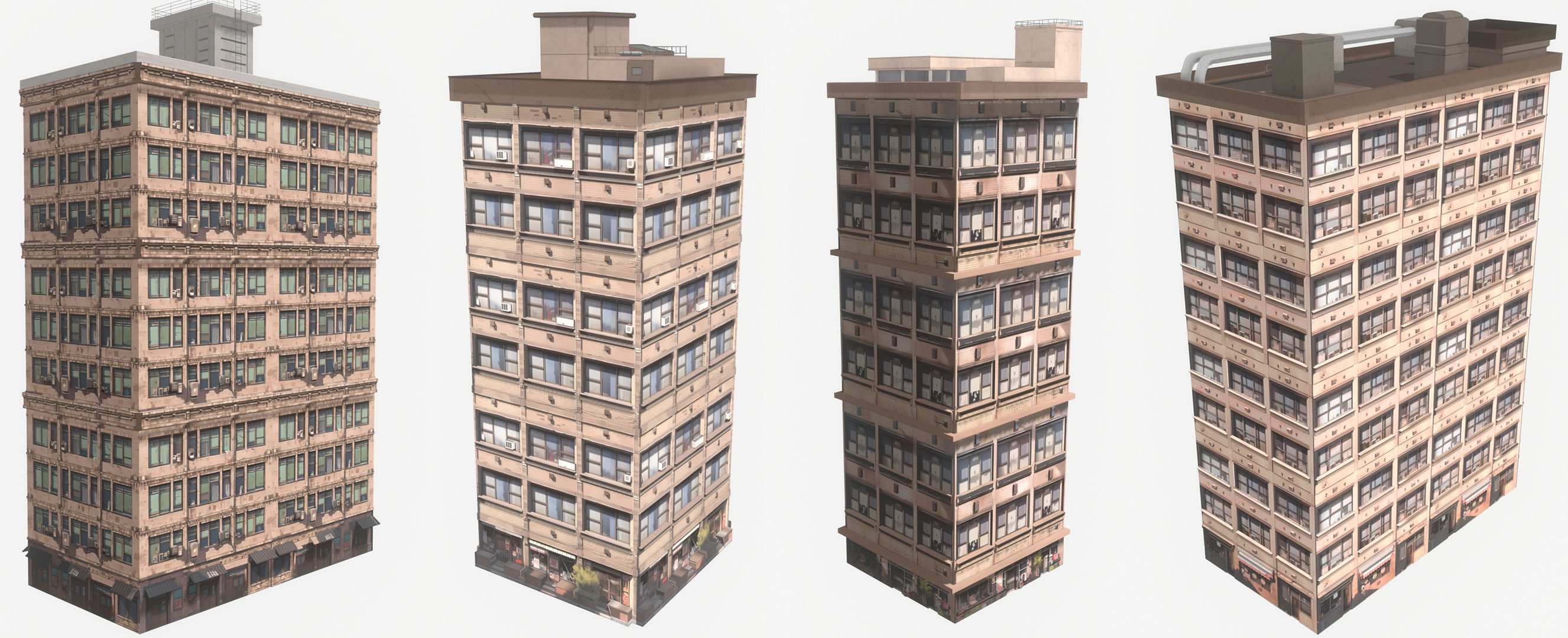 Anime Building Low-poly 3D model_17