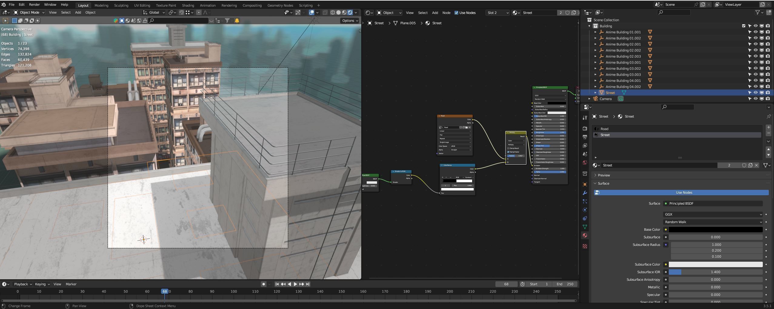 Anime Building Low-poly 3D model_18