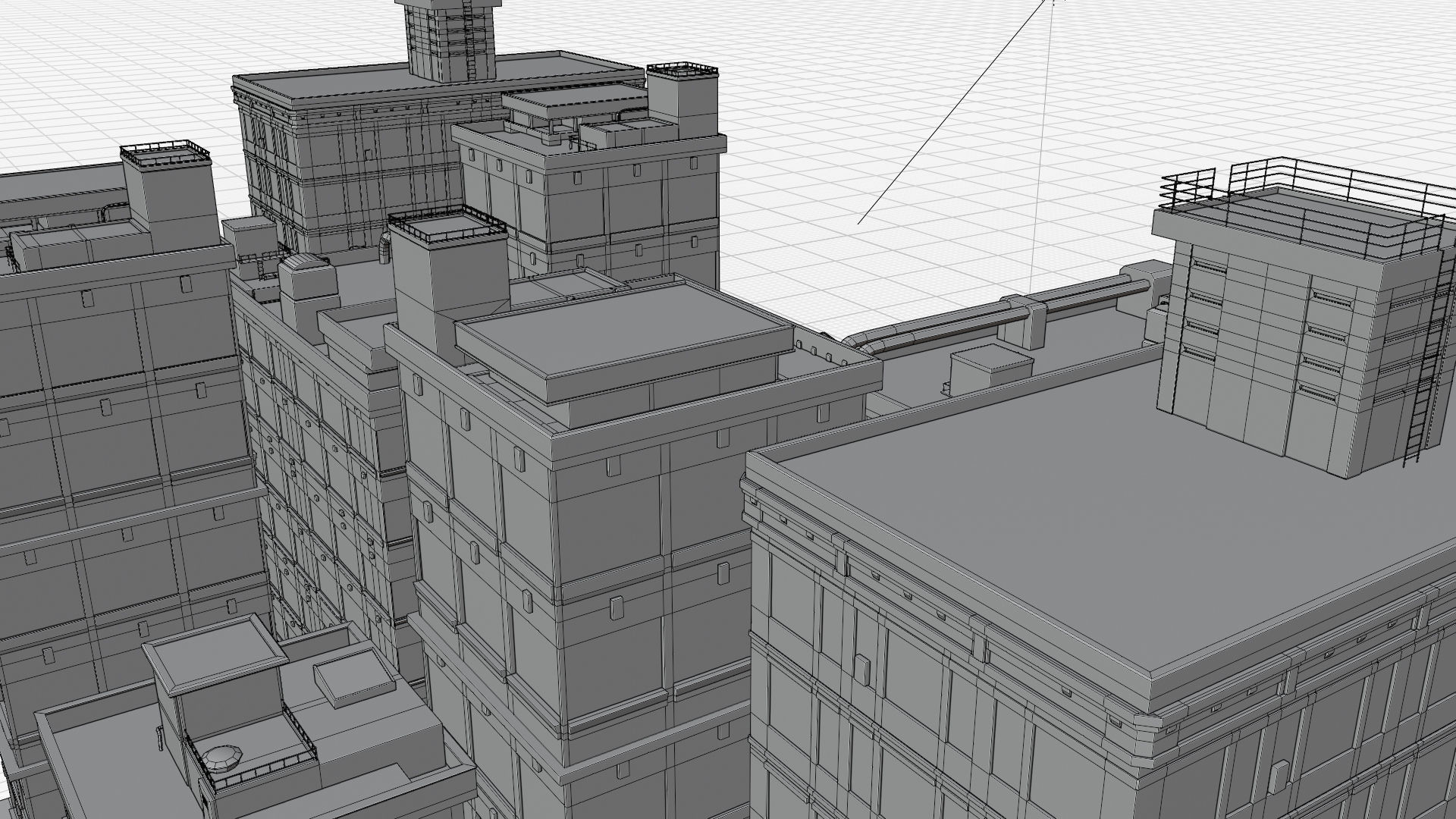 Anime Building Low-poly 3D model_2
