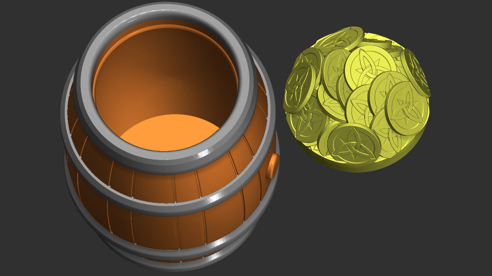 Genshin Impact Mora Coin Storage Container 3D print model_1