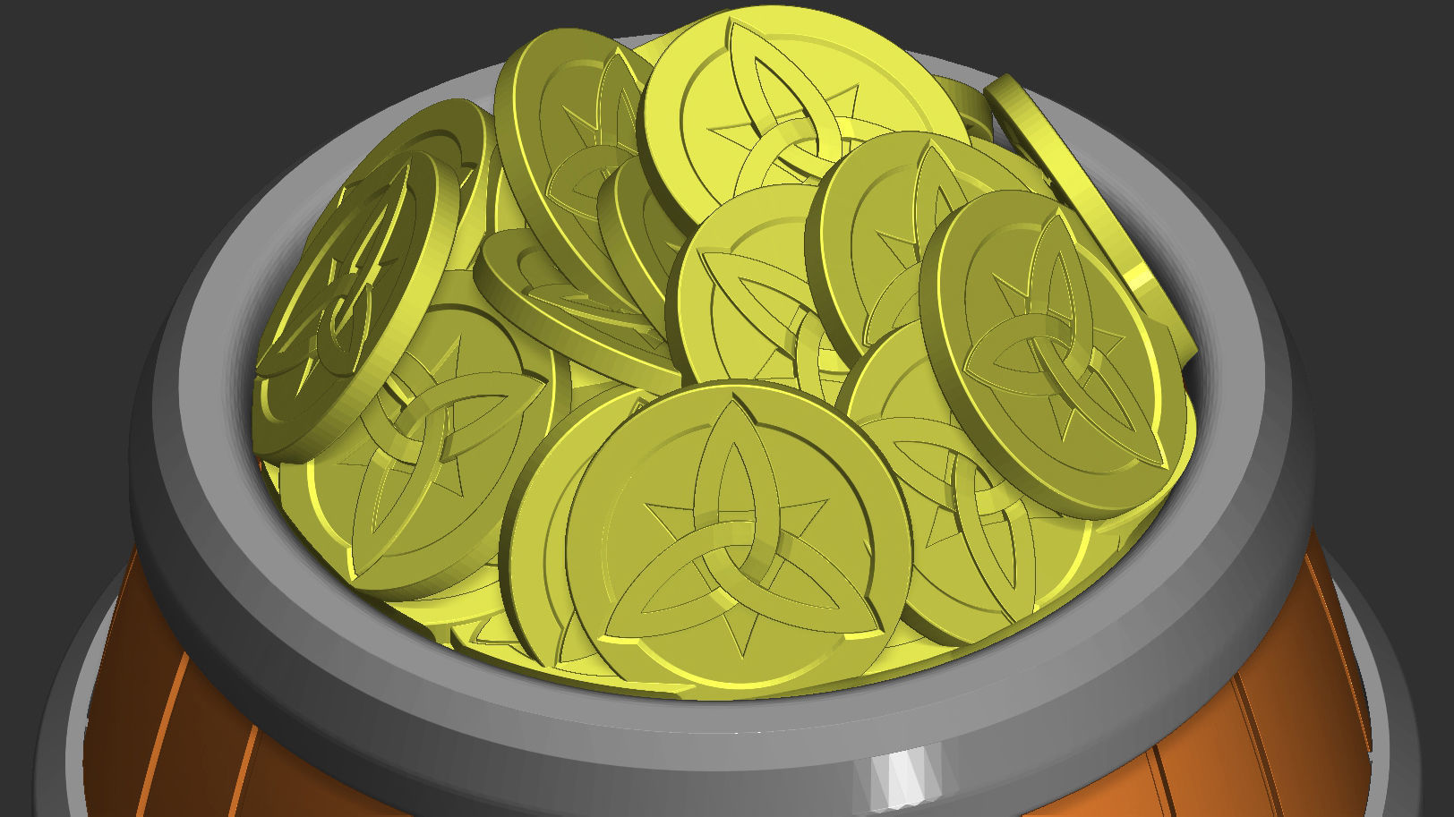 Genshin Impact Mora Coin Storage Container 3D print model_3