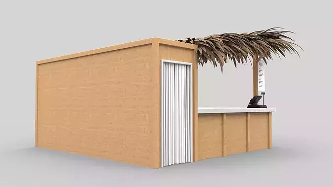 Beach Bar 5x5 Meters 3D model 4