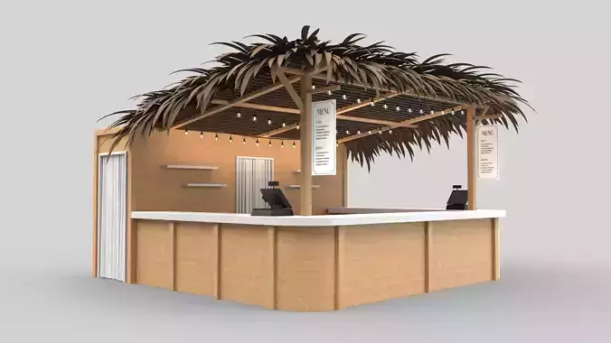 Beach Bar 5x5 Meters 3D model