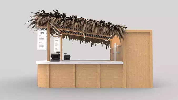 Beach Bar 5x5 Meters 3D model 3