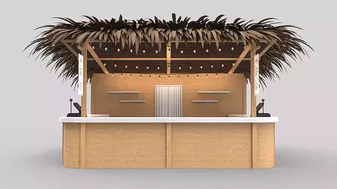 Beach Bar 5x5 Meters 3D model 2