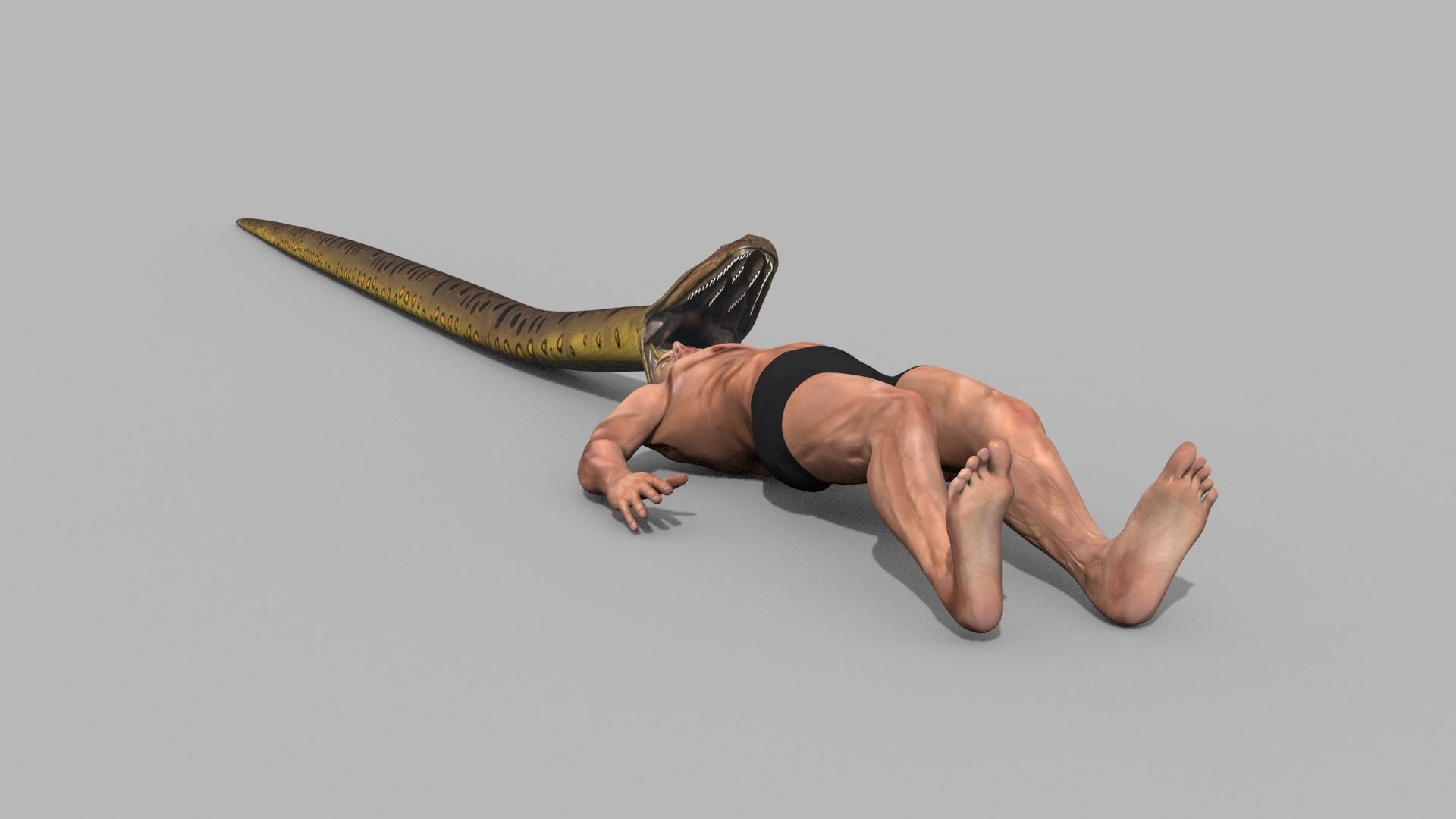 Monstre Anacond 8K - 3d animated model 3D model_11