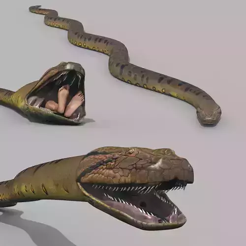 Monstre Anacond 8K - 3d animated model 3D model