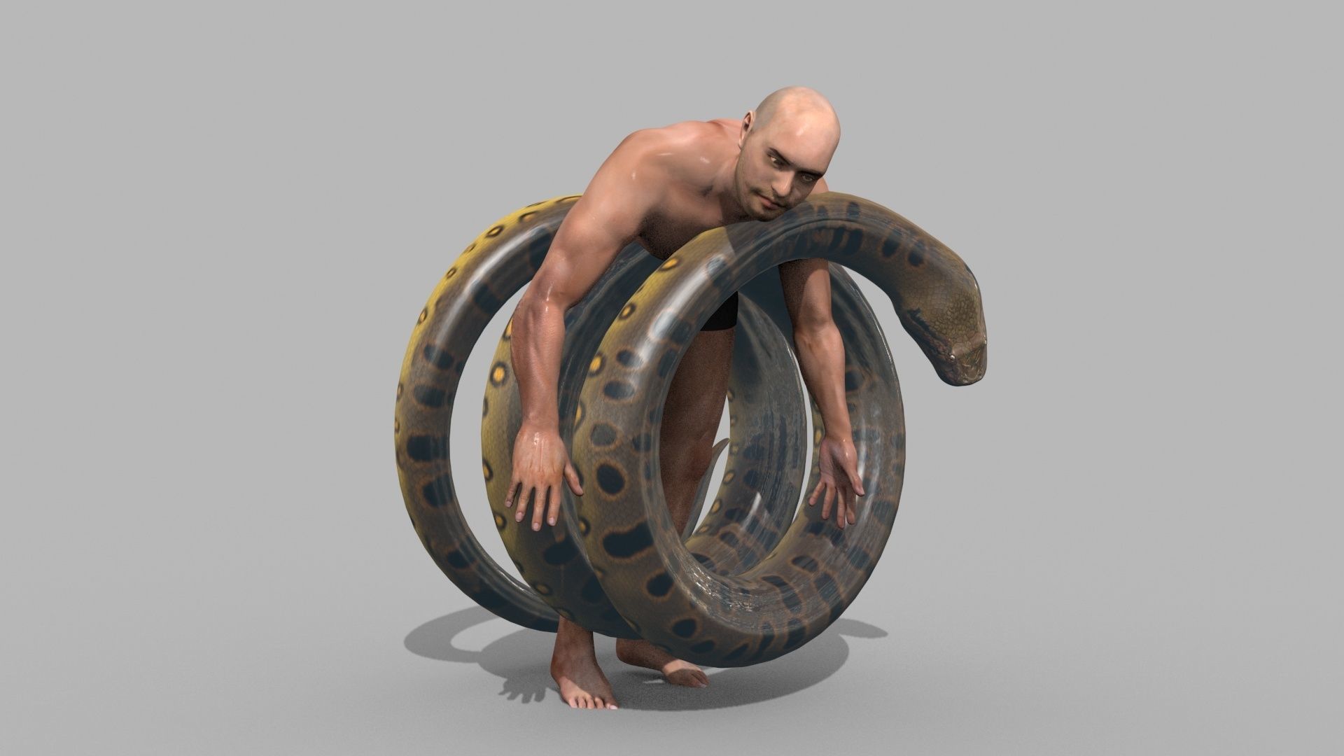 Monstre Anacond 8K - 3d animated model 3D model_14