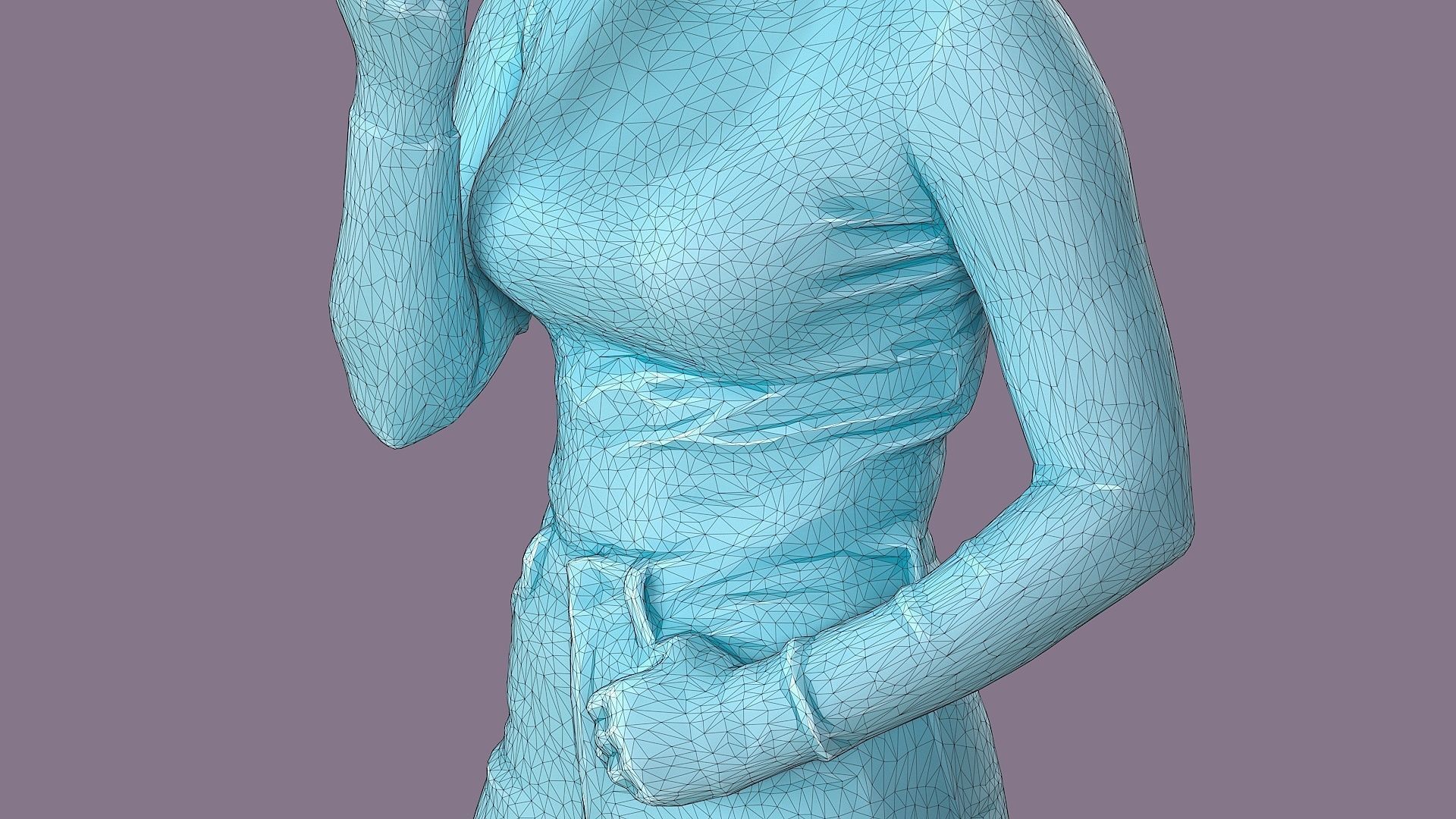 Voice Messaging Girl in Casual Outfit 3D model_10