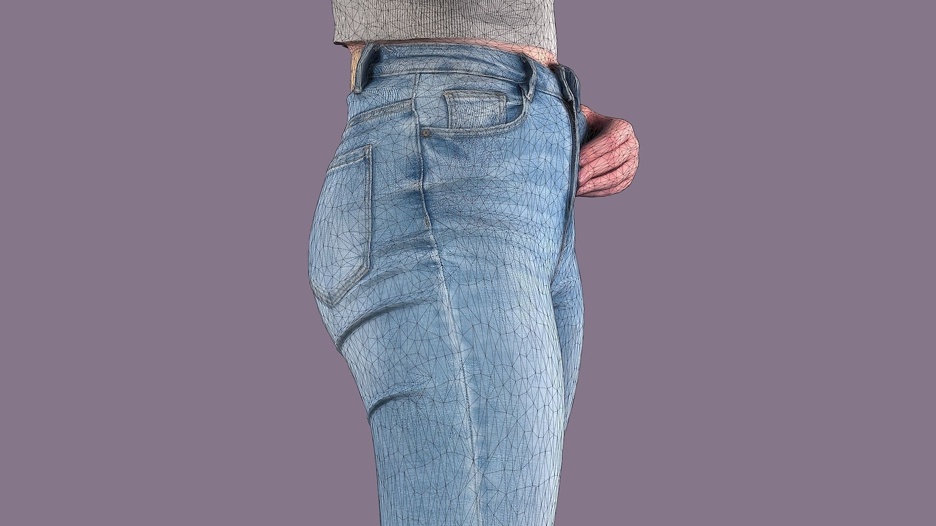 Voice Messaging Girl in Casual Outfit 3D model_11