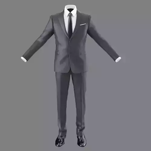 Business suit for men   Low-poly 3D model