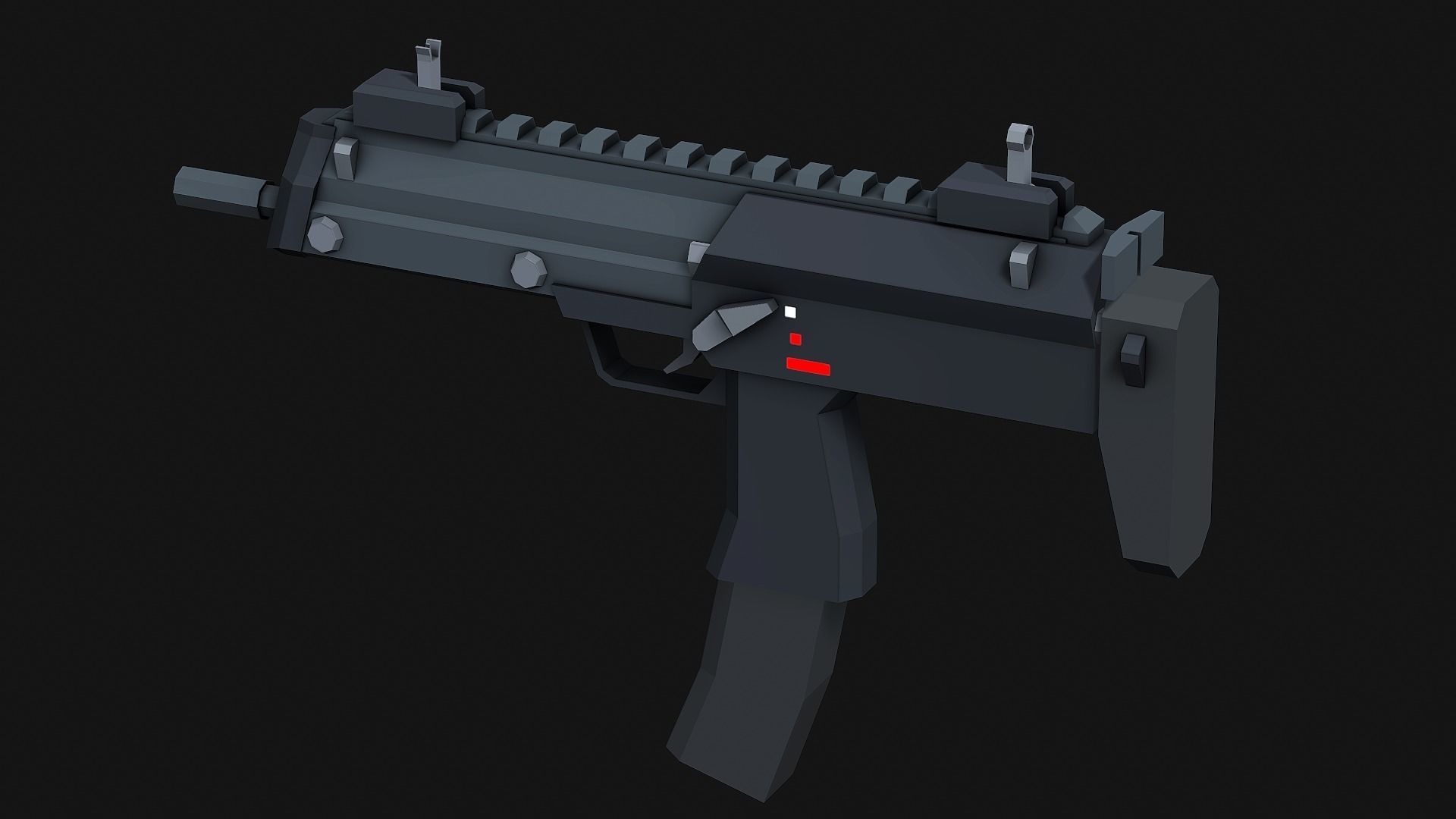 3D model Stylized Modular Mp7 SMG - LowPoly Mobile Ready VR / AR / low ...