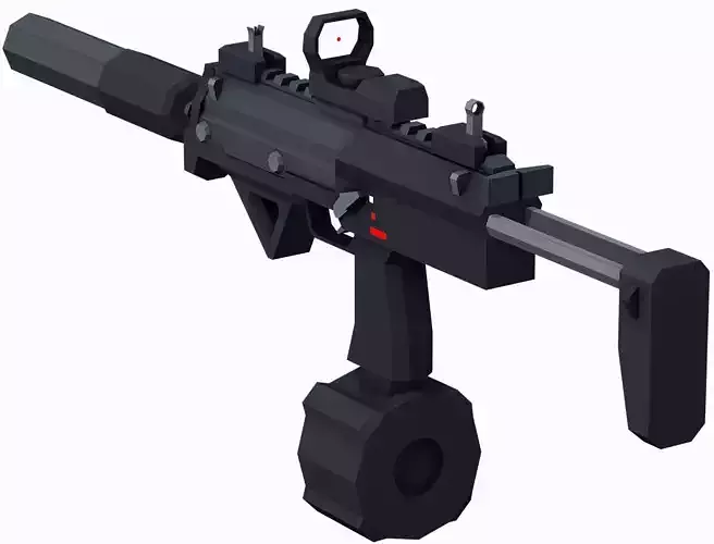 Stylized Modular Mp7 SMG - LowPoly Mobile Ready