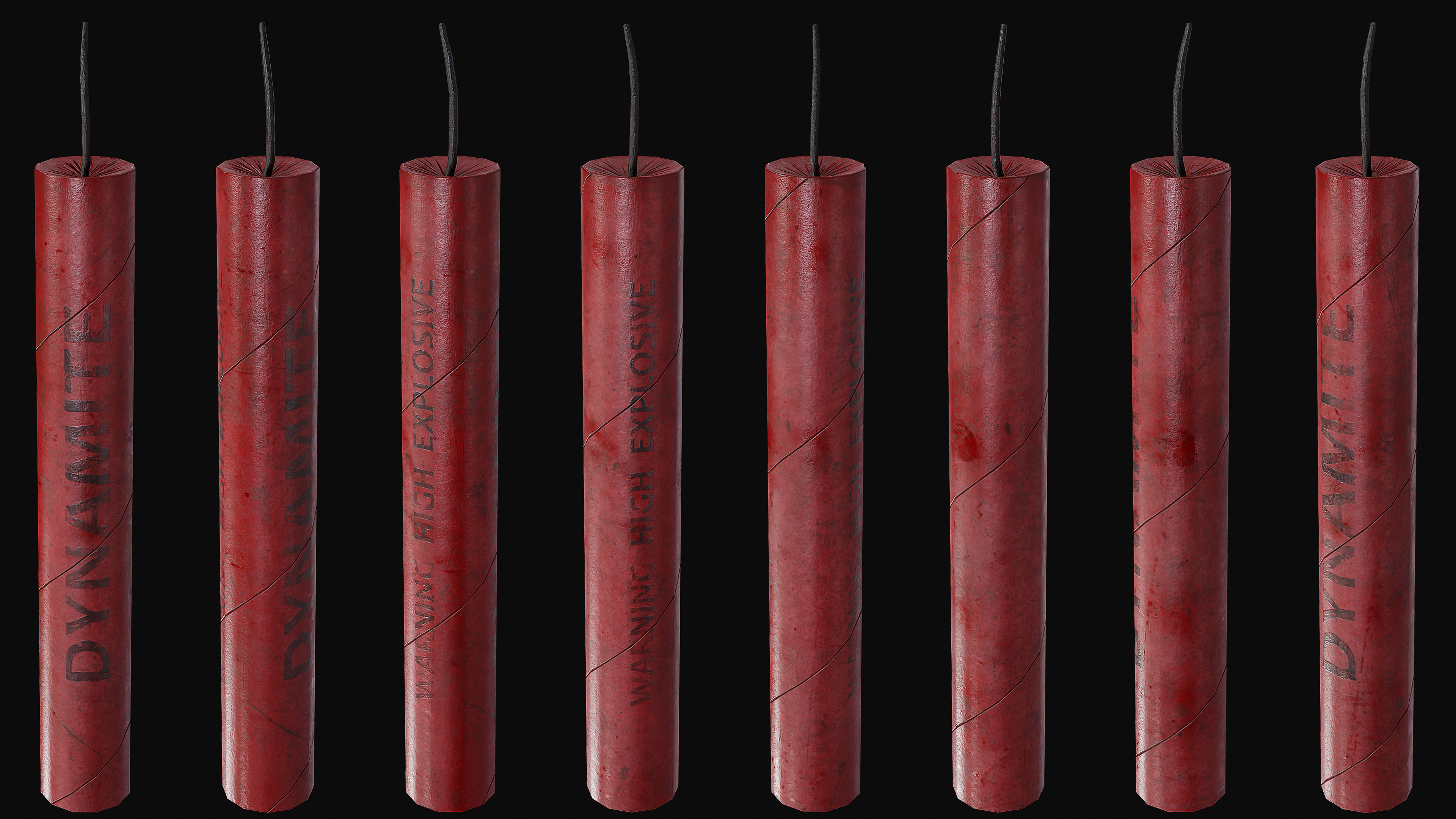 Set of 2 Mining Dynamites Low-poly 3D model_5