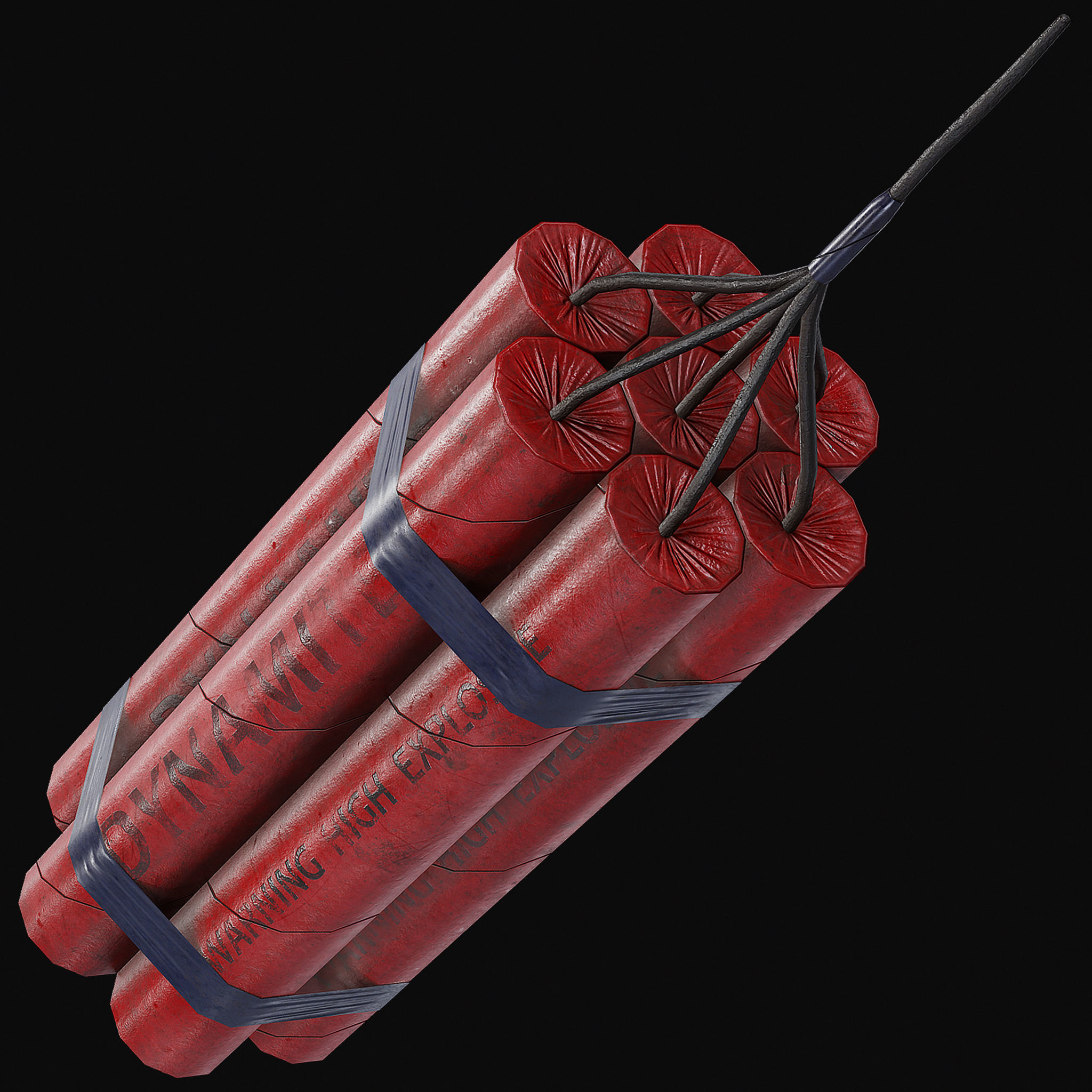 Set of 2 Mining Dynamites Low-poly 3D model_2