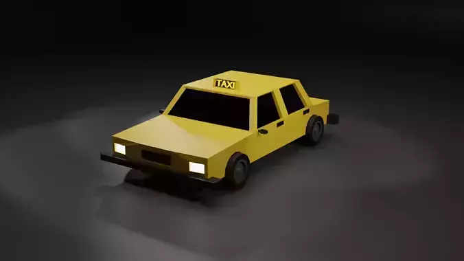 taxi car Low-poly 3D model