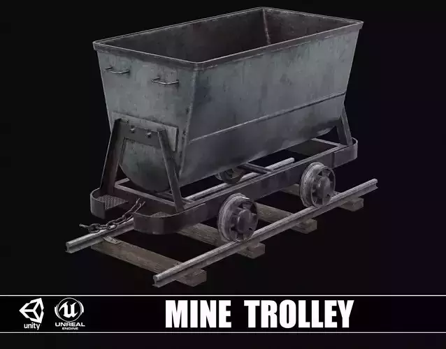 Mine Trolley Low-poly 3D model