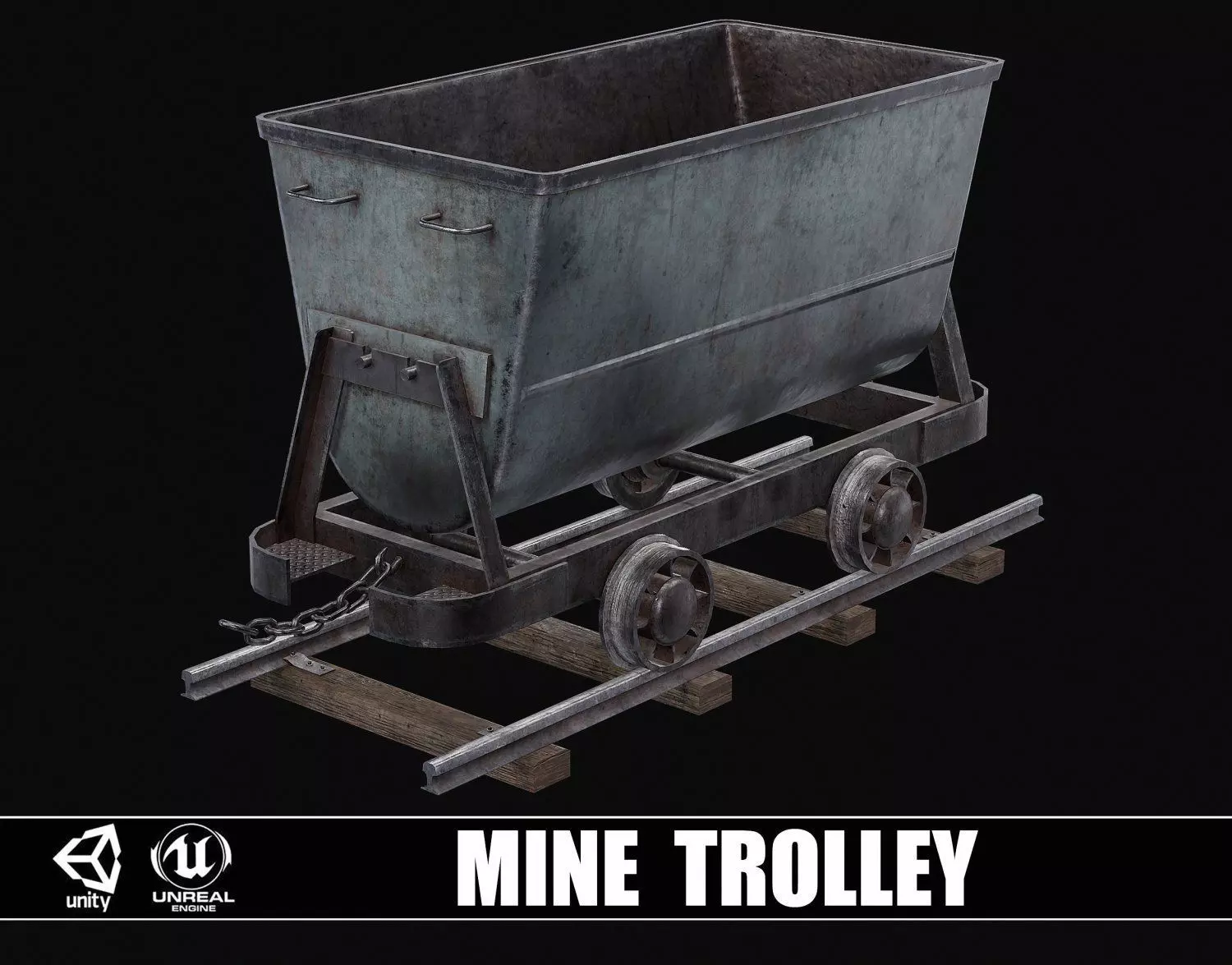 Mine Trolley Low-poly 3D model_0