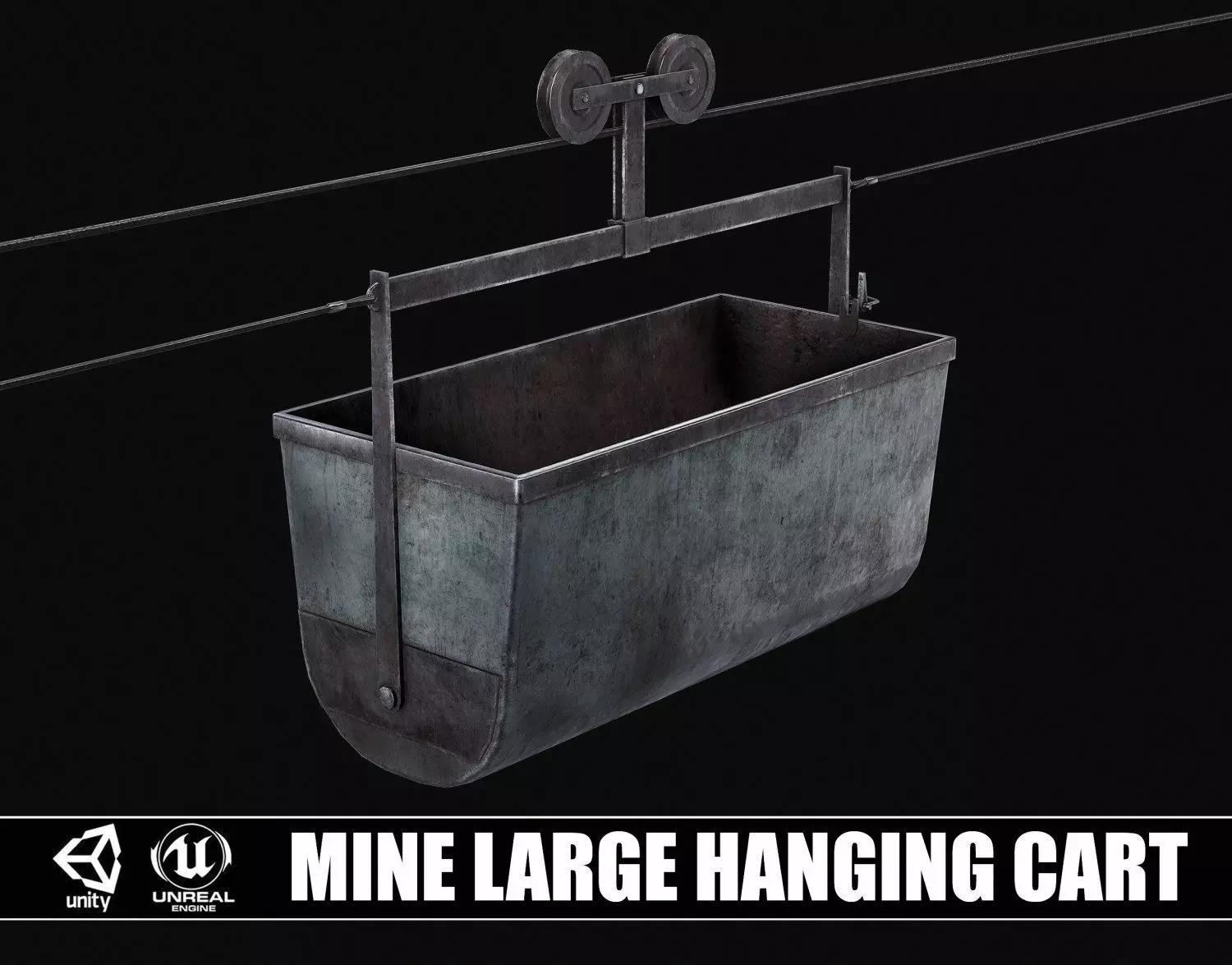 Mine Large Hanging Cart Low-poly 3D model_0