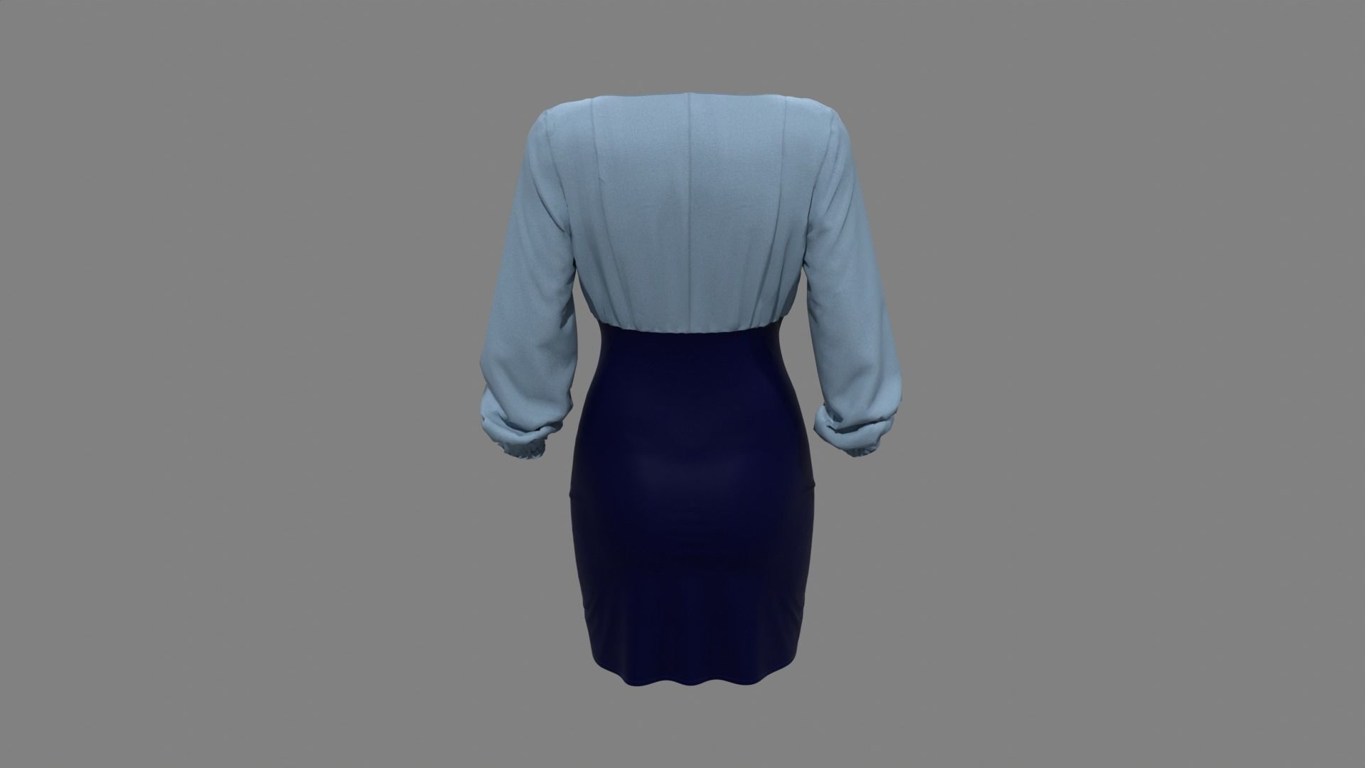 Smart Casual Dress 3D model_10