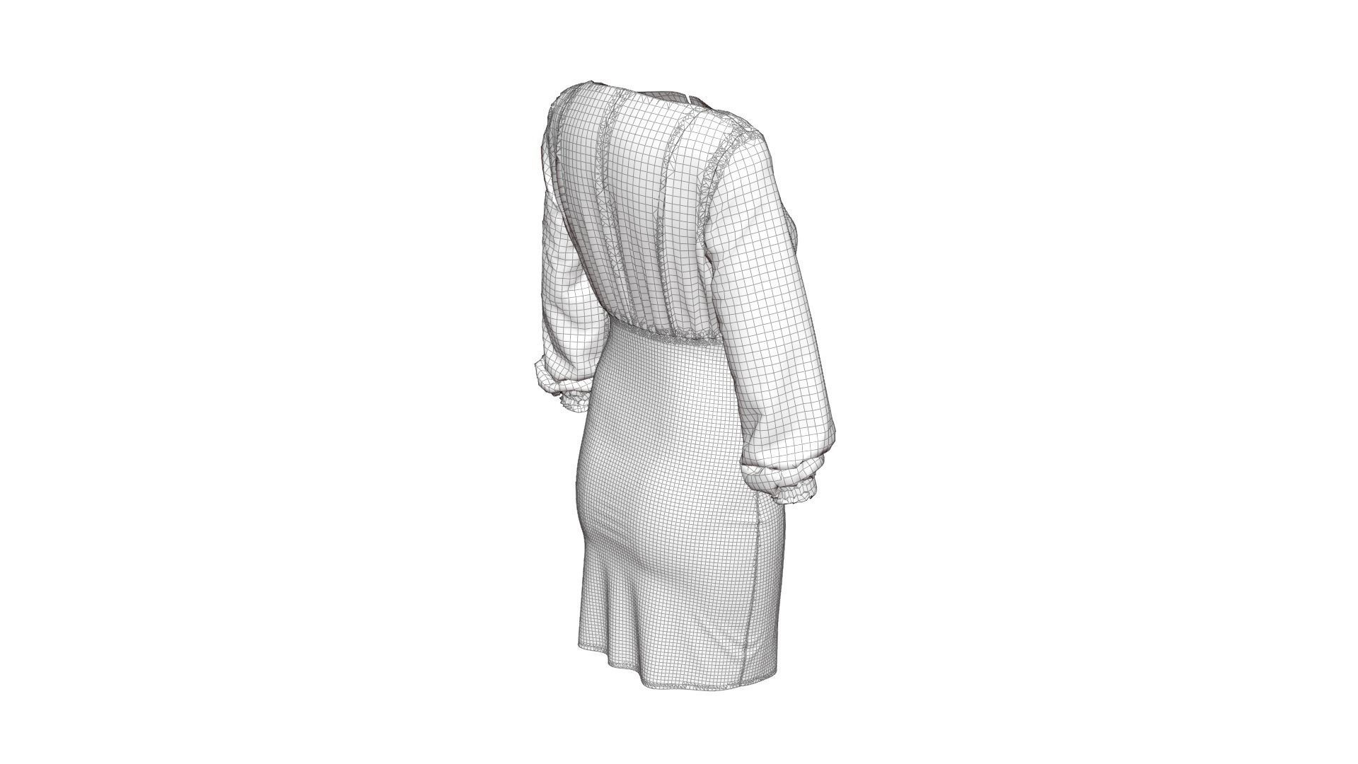 Smart Casual Dress 3D model_18