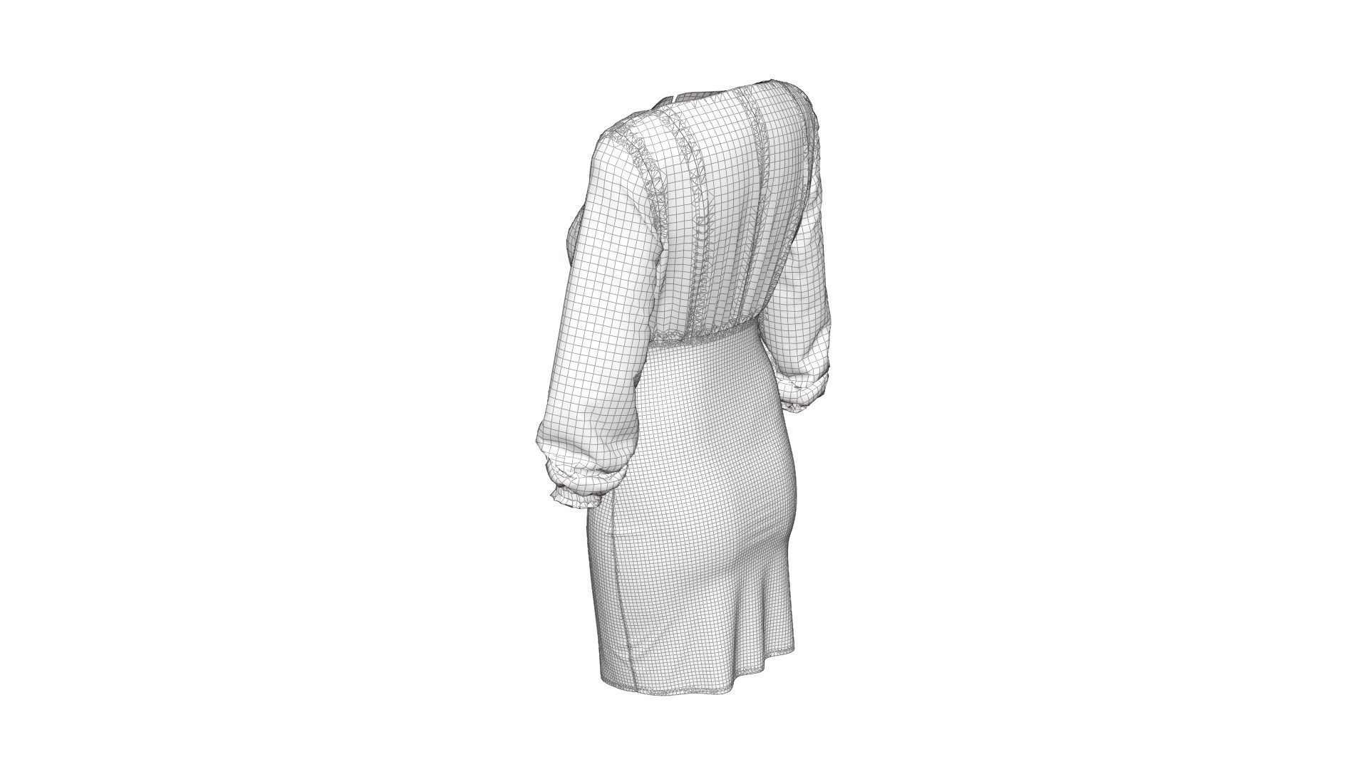 Smart Casual Dress 3D model_17