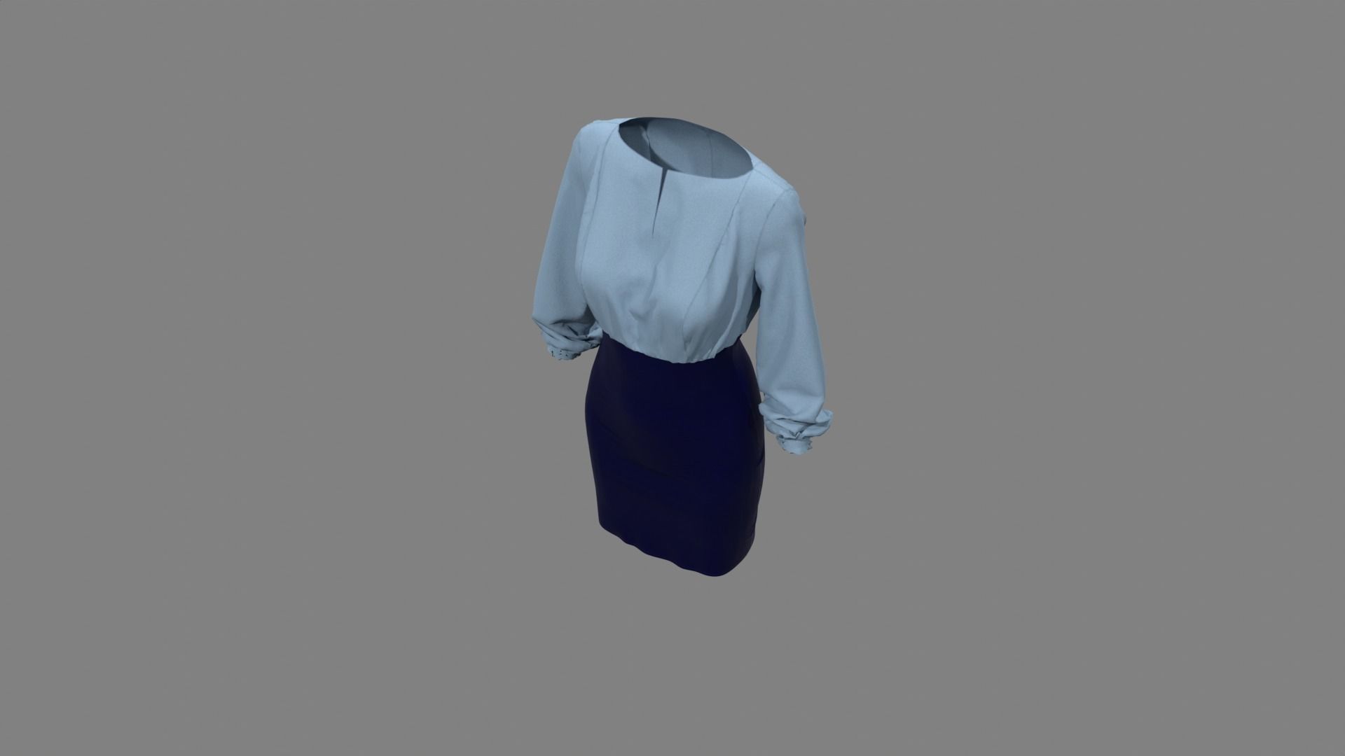 Smart Casual Dress 3D model_11