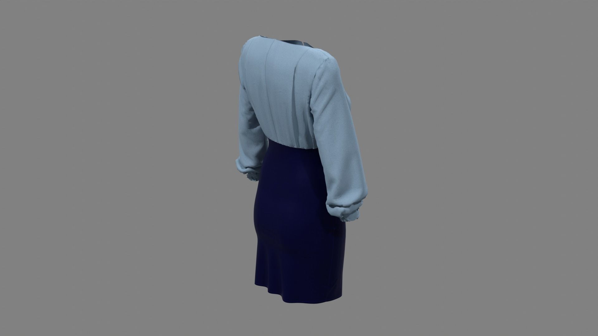 Smart Casual Dress 3D model_5