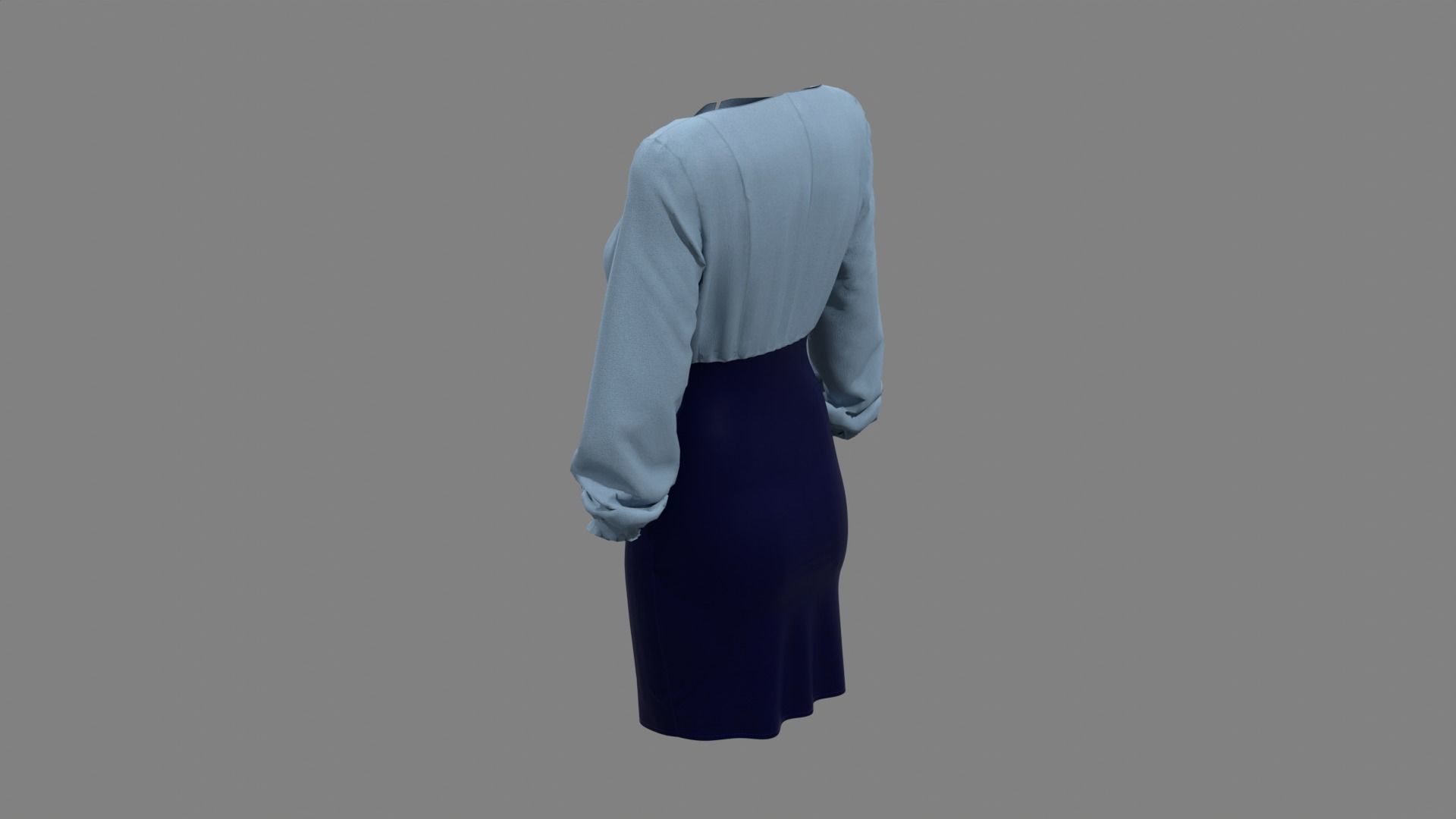 Smart Casual Dress 3D model_4