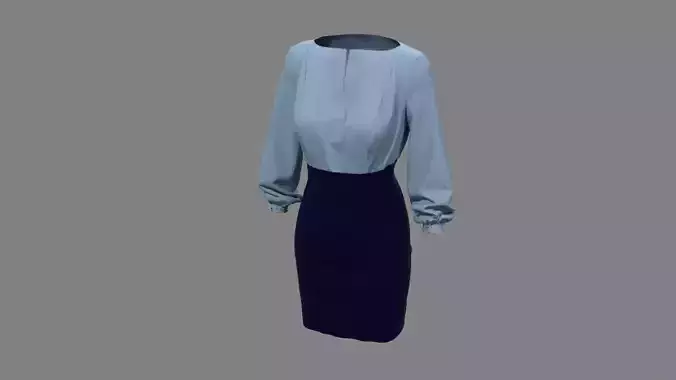 Smart Casual Dress 3D model