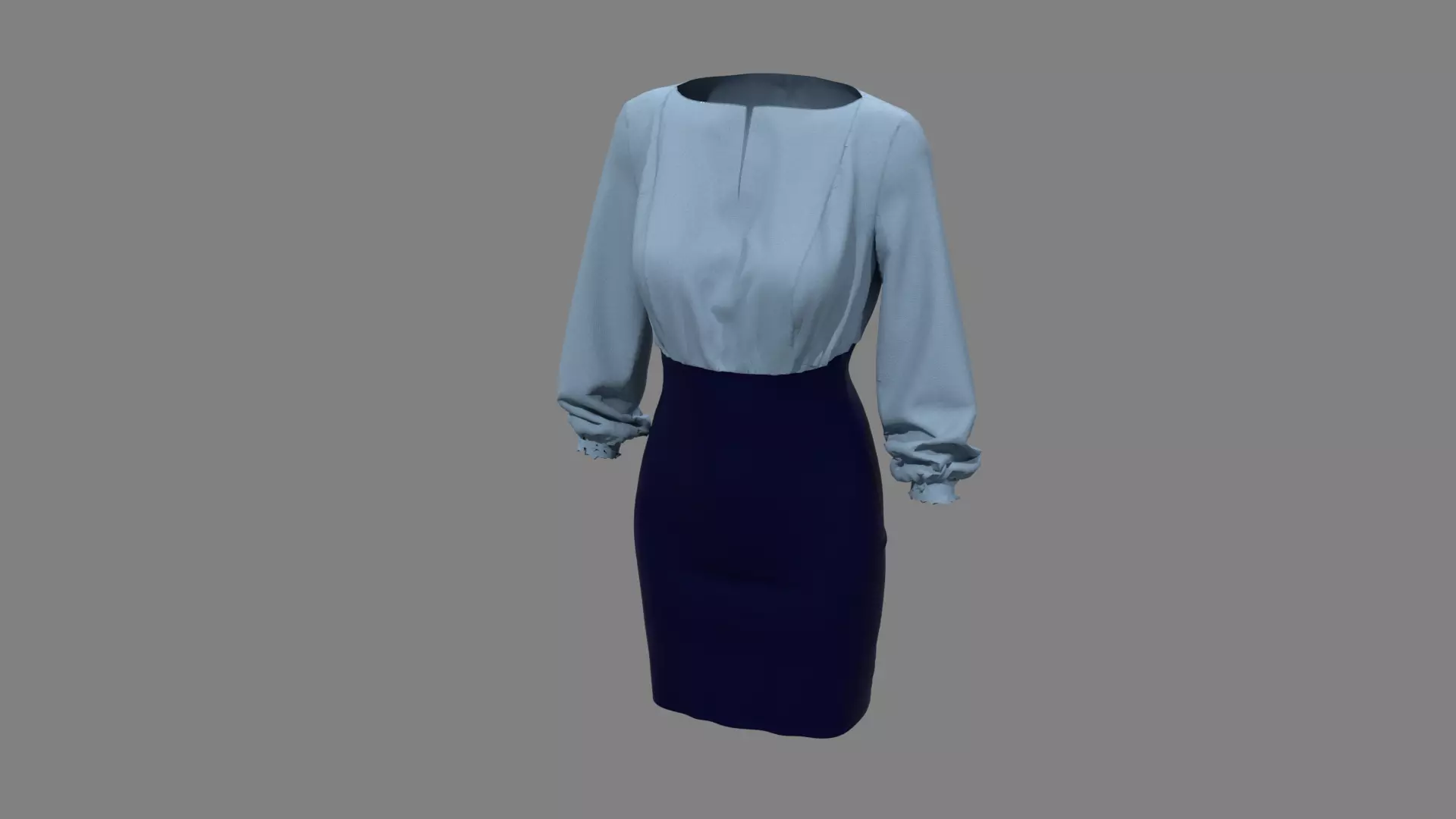 Smart Casual Dress 3D model_0