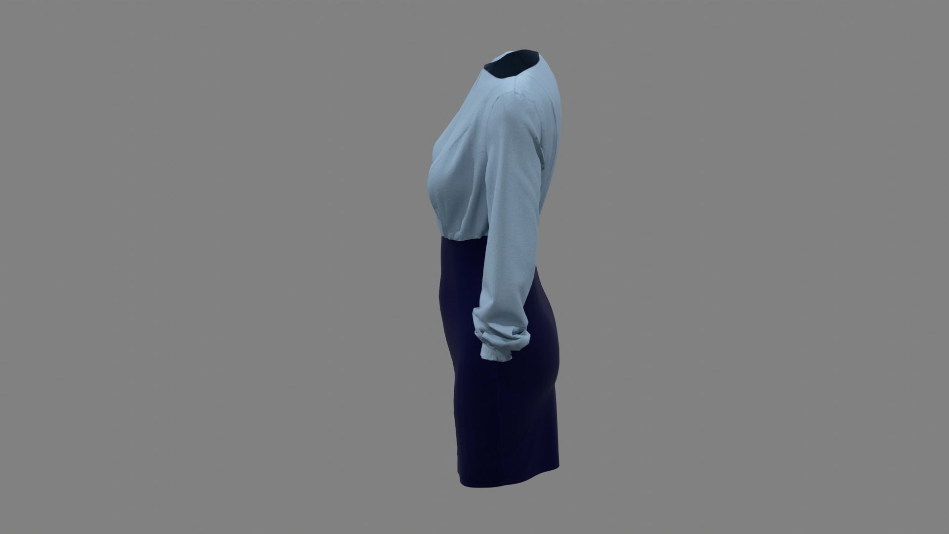 Smart Casual Dress 3D model_3