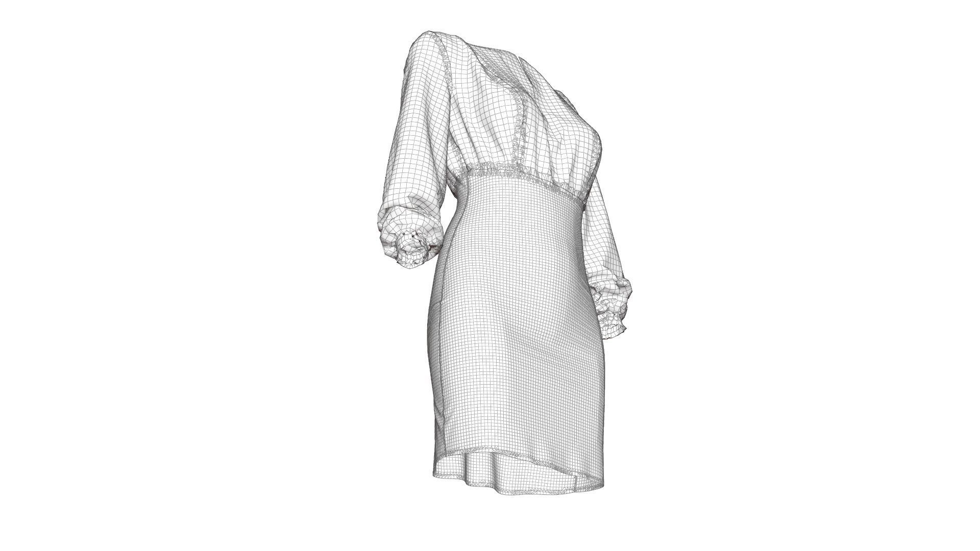 Smart Casual Dress 3D model_25