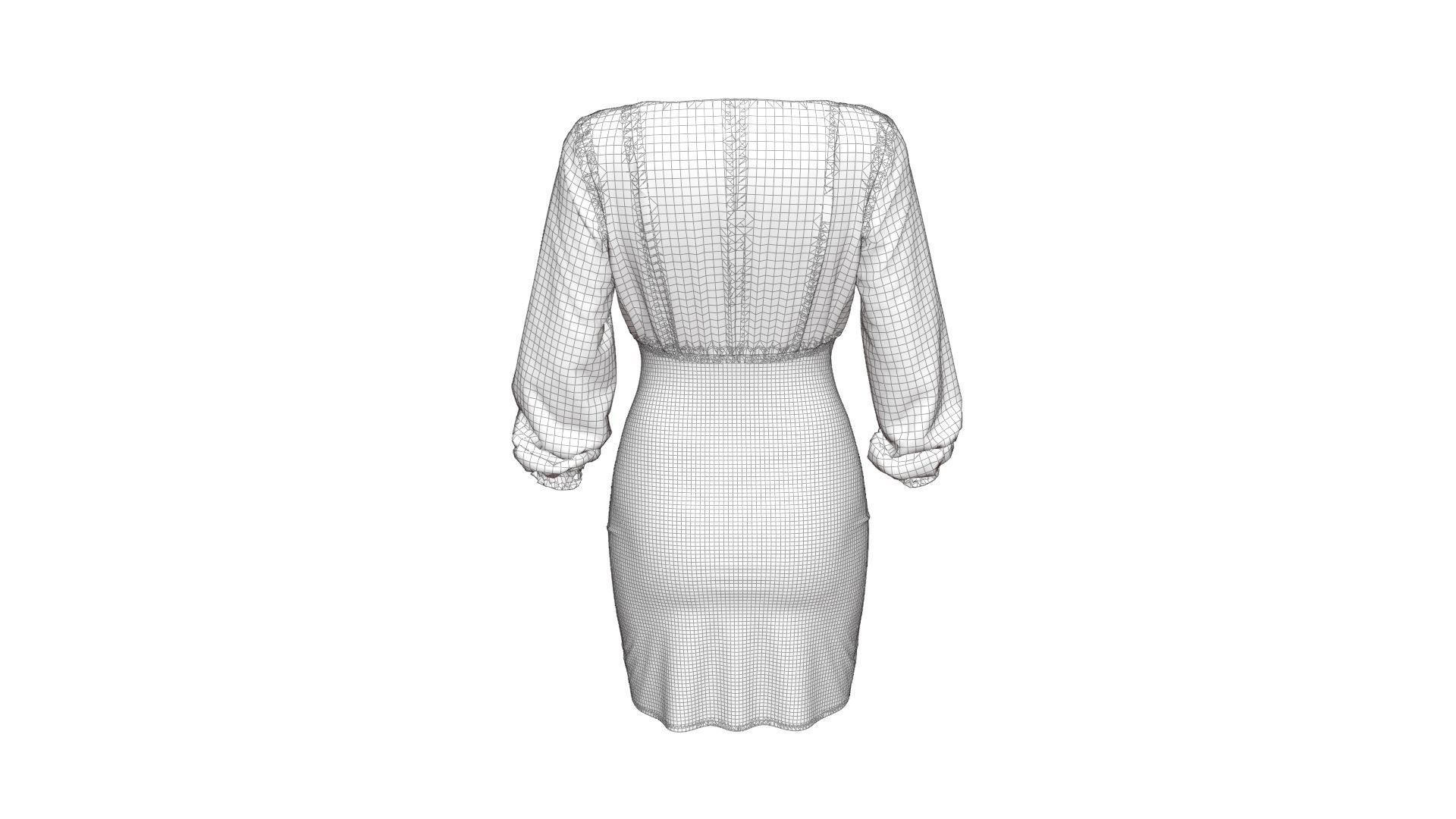 Smart Casual Dress 3D model_23